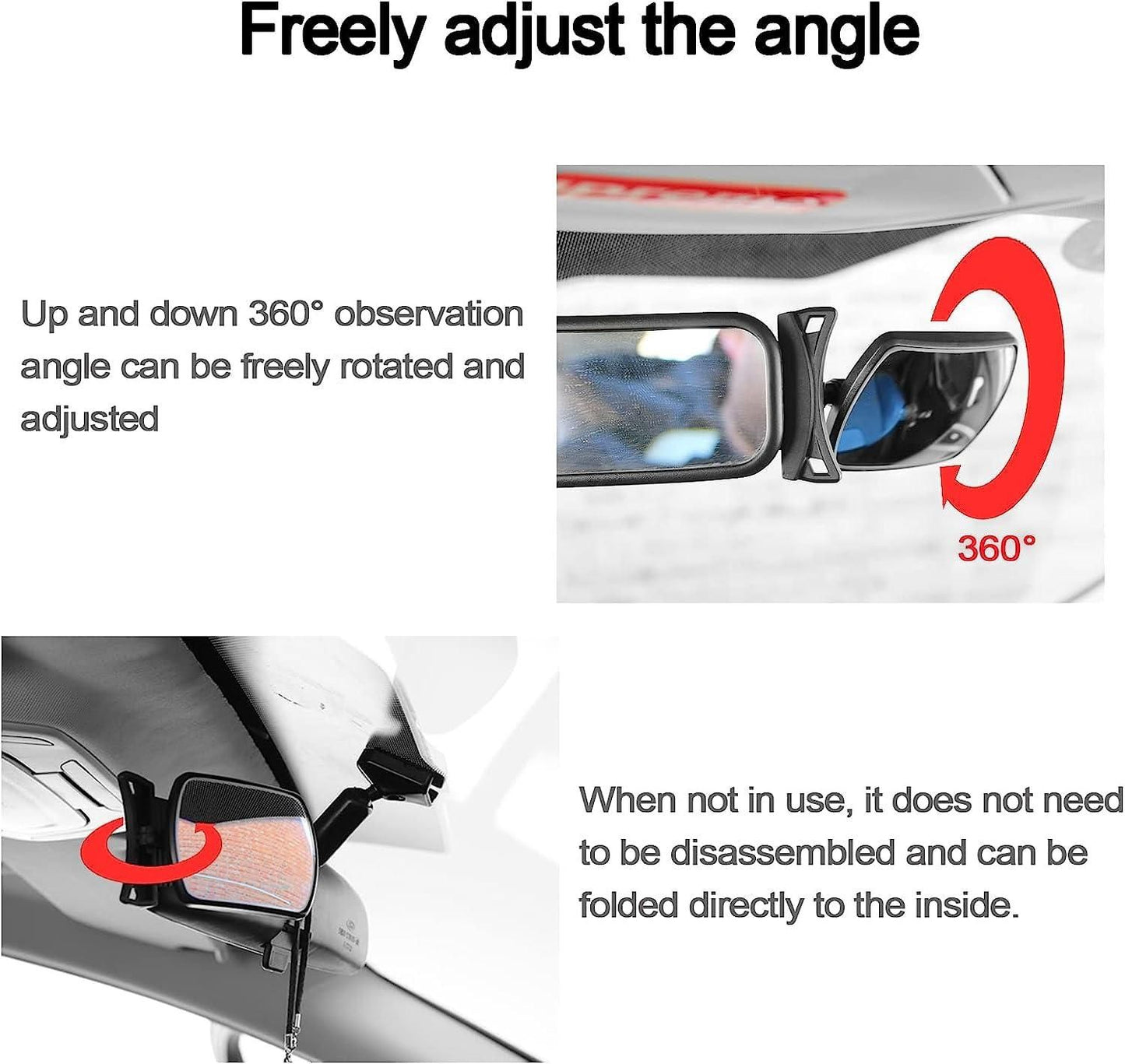 Acrylic Car Baby Rear View Auxiliary Wide-angle Curved Mirror Interior Blind Spot for Baby