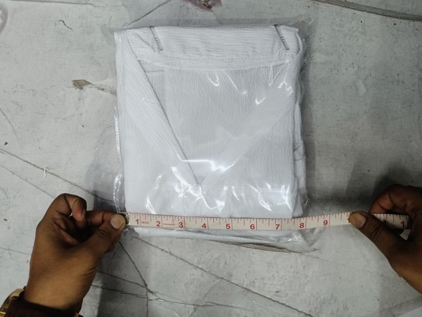 Men's Crinkled Co-Ord Set White